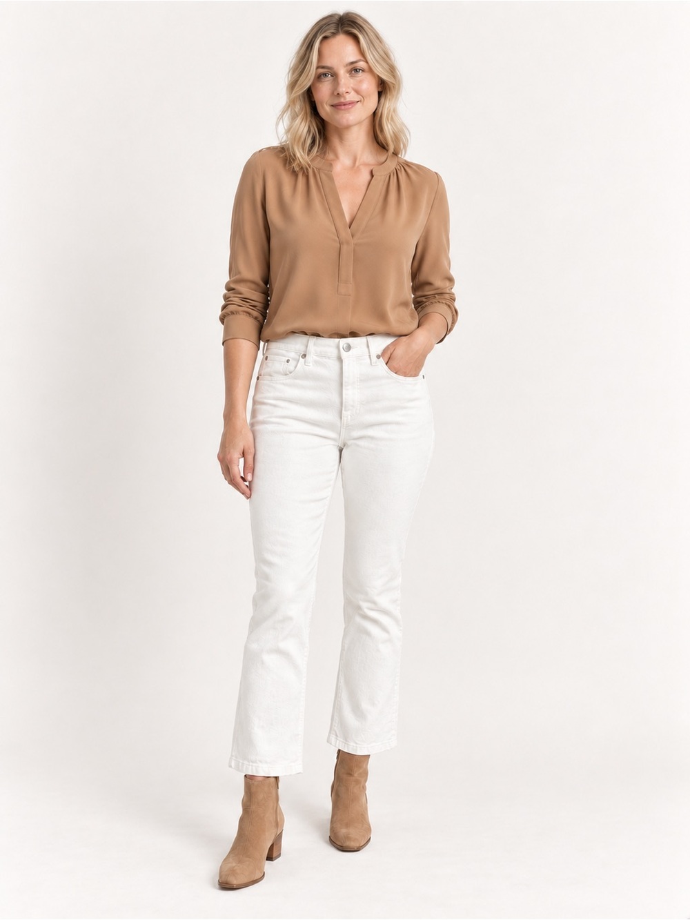 J.Crew Billie Demi-Boot Crop Jeans Off-White Size 29 NWOT